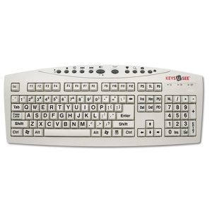 Teclado para baixa visão teclas brancas letras pretas